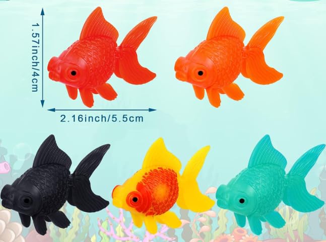 3 Pcs Red Fake Floating Fishes Plastic Fake Goldfish Artificial Aquarium Fishes Colorful Realistic Artificial Moving Fish Ornament Decorations for Aquarium Fish Tank, Aquarium Décor - color: Red