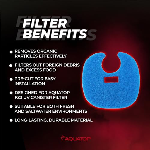 Aquatop RCP-FZ3 Coarse Blue Filter Sponge – Fits FZ3 Canister Filters – Enhanced Filtration – Traps Large Dirt – Easy to Install - size: FZ3