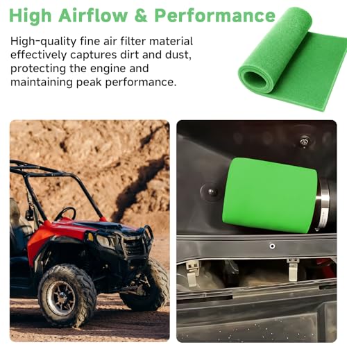 Washable Foam Filter Material for Uni Filter BF-1 BF1, 65-PPI Motorcycle Foam Air Filter Sheet, Cut-to-Size Pre-Filter Sponge for ATV/UTV Dirt Bike Lawn Mower Engines,15''x18''x5/8'', Green - color: Green