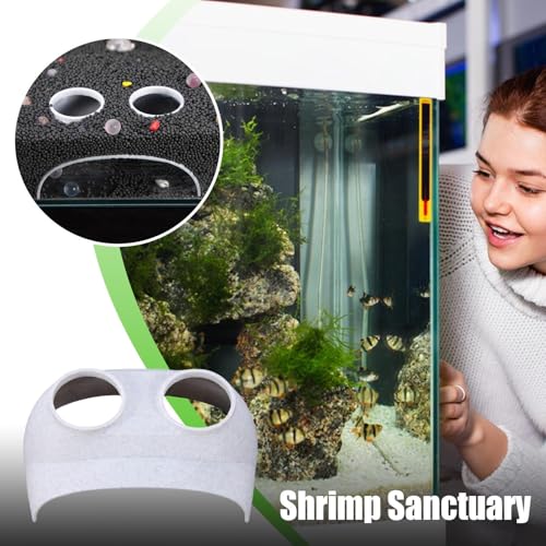 Aquarium Fish Tunnel – Corner Tank Cave Ornament, Unique Shrimp Hiding Spot | Shrimp Aquarium Decor Accessories, Fish Cave Tunnel Decorations for Aquatic Pets, Tank Play Area, Aquarium Setup - color: B