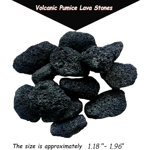 10 Pack Aquarium Black Lava Rock Fish Tank Volcanic Pumice Stones for Fish Shrimp Betta(1.18''-1.96'') - color: Black, size: M:1''-2''