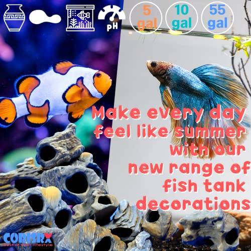 CORISRX DR. Moss Aquarium Decorations Cichlid Stone Marine Rock Cave Decor Decorative Fish Tank Freshwater Saltwater for Small Girls Tiny Turtle Reptile
