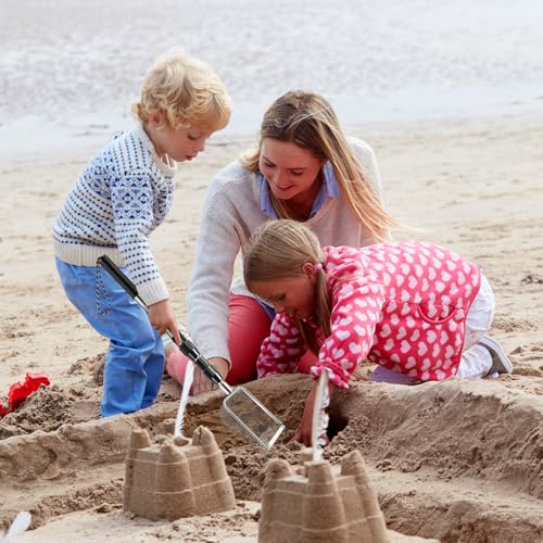 POILKMNI New Upgraded 2 Pcs Shark Tooth Sifter, Beach Sand Sifter, Sand Scoop Shell Scooper for Beach Scoop Shovel Sifter Tool for Picking Up Shells, Shark Tooth Sifter Dipper - color: Silver