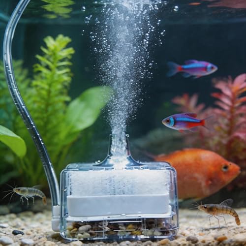 Fish Tank Filter Aquarium Sponge Filter Quiet Small Filter for 1-20 Gallon Aquariums Detachable with Activated Carbon and Air Stone White (Air Pump and Air Hose not Included) - color: White Filter