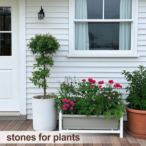 Calofulston 10LB River Rocks for Plants, Decorative Polished Stones for Garden Landscaping, Planters, Indoor and Outdoor Decor, Mixed Color, 1-1 3/4 Inch - size: 10lb, style: Mixed