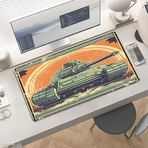 XXL Gaming Mouse Pad Tank XXL Gaming Mouse Pad Large Desk Mat Protector for Desktop, Anti-Slip Rubber Extended Computer Keyboard Mat Writing Pad Mousepad for Work Office Home, 11.8 * 27.5 in,B-1485 - color: B-1485, size: 11.8*27.5 In
