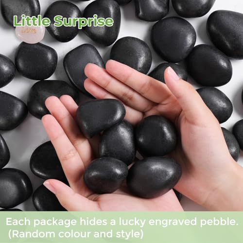 SIDONG 10 lbs Black River Rocks, 1.2-2 Inches Polished Pebbles for Indoor Plants, Aquarium Rocks Used in Fish Tank, Decorative Stones for Plants, Vases, Home Décor, Crafting, Garden Landscaping - color: Black, size: 10 lbs,1.2-2inch