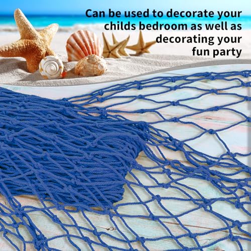 2 Pack Fish Net Decorations for Party - color: Peacock Blue