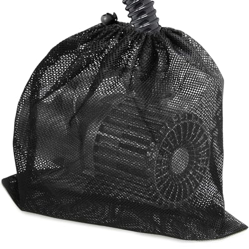 Yonghan Pond Pump Filter Bag, Large Pond Pump Bag with Drawstring, Nylon Pond Pump Mesh Bag Filter, Black Media Bag Large Pump for Swimming Pool Outdoor Water Pond Filter (13.8" x 15.7")