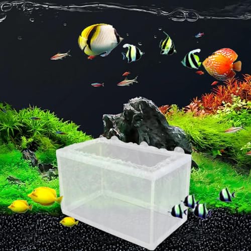 Hatchery Net Box – White Nylon Isolation Chamber, Breeding Container for Aquatic Fry, Tank Divider with Suction Cups | Secure Separation Setup Supporting Safe Growth Inside Aquarium Environments - size: Large
