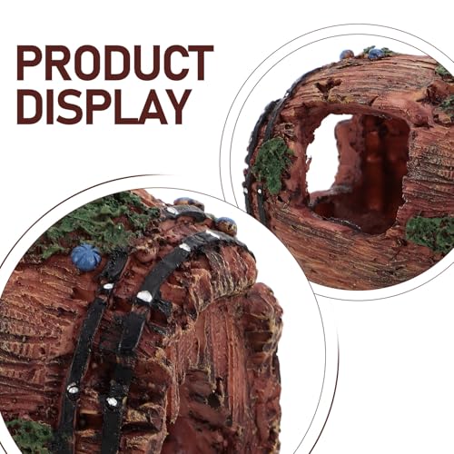 Homoyoyo Resin Shrimp Hideout Aquarium Decoration Barrel Fish Tank Landscaping Ornament Large Red Shelter Cave for Freshwater Fish and Shrimp Habitat