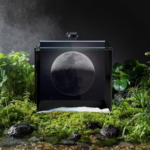 Natural Landscape Fish Tank Background, Aquarium Background, Boutique Aquarium Stickers,30cm,40cm,50cm,60cm,80cm (40 * 25cm, Moon) - size: 40*25cm