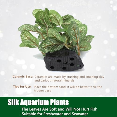 Silk Aquarium Plants, Artificial Fake Aquarium Plants Small Betta Fish Tank Plants Plastic Realistic Decorations Set 2PCS (Style D) - size: Style D
