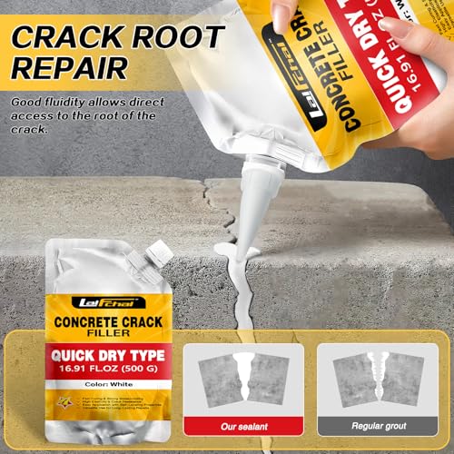 Concrete Crack Filler, Cement Crack Filler, Fast-Drying Crack Filler, Self-Leveling Caulking Sealan Effectively Repairs Cracks in Driveways, Sidewalks, Patios, and Window Sills (2 Pack - 2.2LB) - style: 2 Pack - 2.2LB
