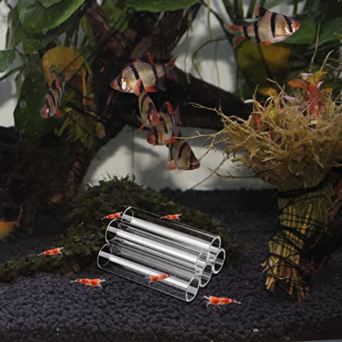 5-Tube Fish Shrimp Feeder Breeding Pipe, Aquarium Tank Shelter, Acrylic Transparent Decorations - size: 5-hole