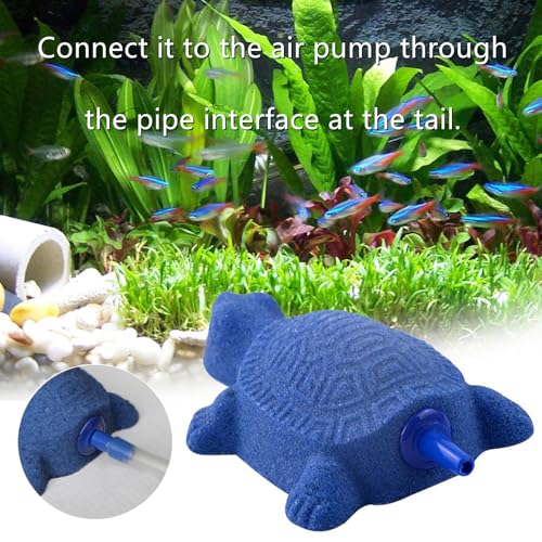 2 PCS Turtle Aquarium Bubble Air Stone Professional Aquarium Aerator Fish Tank Aerator Turtle Air Stone Turtle Aquarium Accessories for Aquariums, Fish Tanks, Hydroponics(Blue)