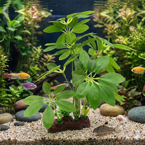 JGbaby Artificial Aquarium Plants,Fish Tank Decorations Betta Leaf Hammock Driftwood 10in Realistic Silk & Plastic Plants, Hideout Decor for Betta. Goldfish,Reptiles,Small Tanks (Green Type-I) - color: Green Type-i, size: 10 inches