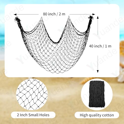 2 Pack Fish Net Decorations for Party - color: Black
