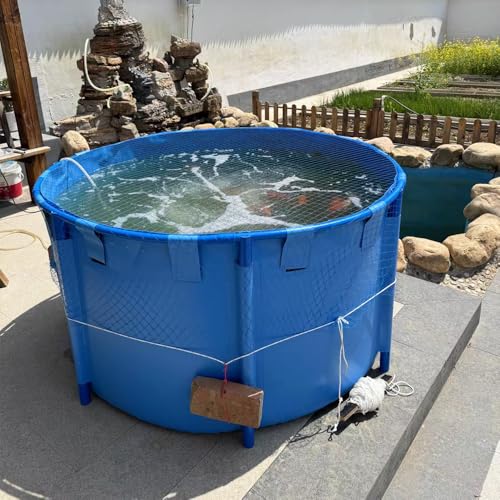 WANLIAN Pool Above Ground Canvas Fish Pond Circular Thickening Pool Large Collapsible Outdoors Tarpaulin for Koi Culture Agricultural Irrigation Water Storage Tank8.2ftx3ft/5000L/Belt Frame(2.5 * 1) - style: 2.5*1