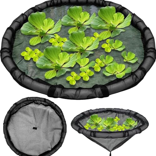 Floating Flora Fish Barrier,Floating Island Planter for Ponds,Plant Protector Fine Mesh Floating Pond Corral with Lifting Ring,Black Round Floating Plant Ring,Water Features Pond Decorations(23.6") - color: 60cm/23.6"