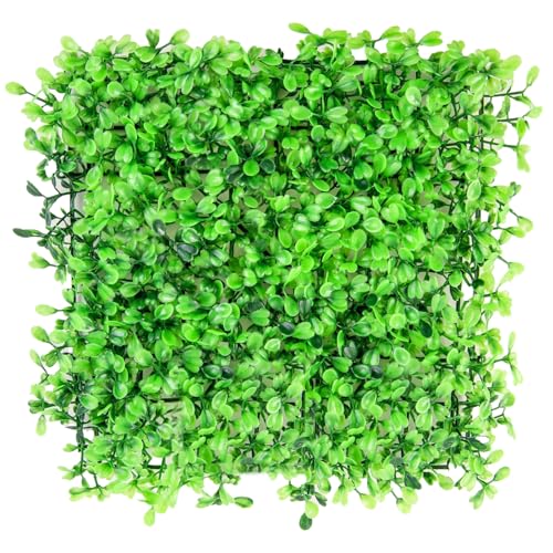 Aquarium Decorations Grass Artificial Plastic Lawn 10 inches Square Landscape Green Plants,Easy to Clean Landscape Ornament Realistic Faux Water Grass,with 8 Pcs Suction Cups