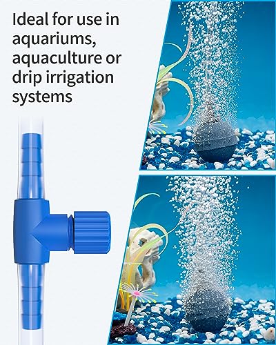 Pawfly Aquarium Air Control Valves for 3/16" ID Airline Tubing Single Way Plastic Air Flow Controllers Regulators Adjustable Blue Hose Connectors Air Pump Accessories for Fish Tanks, 10 Pack - color: Blue