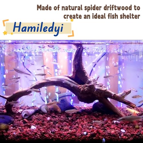 Hamiledyi 4PCS Driftwood for Aquarium 8-10in Natural Spider Wood Reptile Branches Fish Tank Log Ornament Aquarium Trunk Decoration - size: M:Spiderwood (8-10in 4PCS)