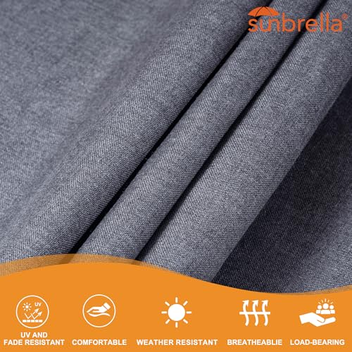 Lazy Daze Hammocks 12 FT Sunbrella Fabric Hammock Non-Fading with Spreader Bars and Free Pillow Fits for 2 Persons, All Weather and Fade Resistant for Patio Yard, 450 lbs Capacity, Cast Slate - color: Cast Slate