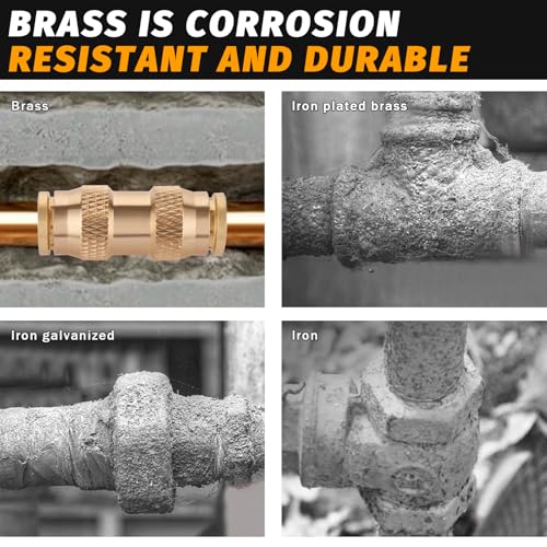 1/2" Air Brake Line Fitting, (Half an inch) DOT Brass Push in Fitting, Push to Connect Union Fittings Air Brake Union 1/2" Tube OD for Trucks Trailers andIndustrial Use (4 Pack) - color: 4PCS DOT Push-to-Connect, size: 1/2" Od