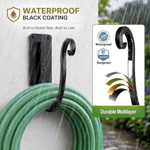 Garden Hose Holder Outside: Wall Mount Water Hose Holder - 8Inch Heavy Duty Garden Water Hose Hanger for Outside Hose Storage - color: A-1PC-8“