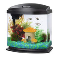 Aqueon LED MiniBow Small Aquarium Fish Tank Kit with SmartClean Technology, Black, 2.5 Gallon - color: Black, size: 2.5 Gallon