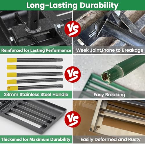 Lawn Leveling Rake - Heavy Duty 30" x 10" Lawn Leveler,Anti-Flip Edge, Adjustable 6FT Handle, Folding Plate for Yard, Soil, Sand, Topsoil,Gravel - Garden Ground Top Dressing,Landscaping tool - style: 6FT