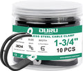 OURU 10pcs 1-3/4 Inch Stainless Steel & Rubber Coated Cushioned Insulated Cable Clamps, Automotive Pipe & Wire Clamps, Black - size: 10pcs - 1-3/4"