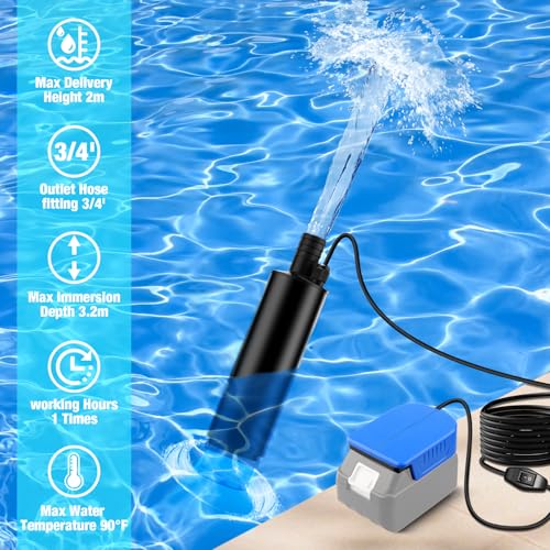 Portable Water Transfer Pump for Makita 18V Battery, 500GPH 100W 16Ft Cord for Pool, Water Beds, Garden Shower, Puddle,Camping, RV, Bilge,Fish Tank,Diesel Boat Truck (No Battery) - style: PUMP for Makita