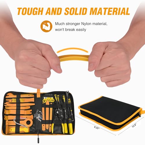GOOACC 330Pcs Trim Removal Tool, Auto Push Pin Bumper Retainer Clip Set Fastener Terminal Remover Tool Adhesive Cable Clips Kit Car Panel Radio Removal Auto Clip Pliers, Yellow - color: Yellow
