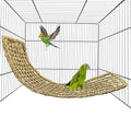 Bird Seagrass Mat 30" × 7" Parrot Natural Grass Woven Net Hammock Parakeet Climbing Rope Ladder Mat Chew Toys Cage Accessories for Pigeon Macaw Cockatiel Conure Budgie Cockatoo Rat Bearded Dragon - size: 30" x 7"