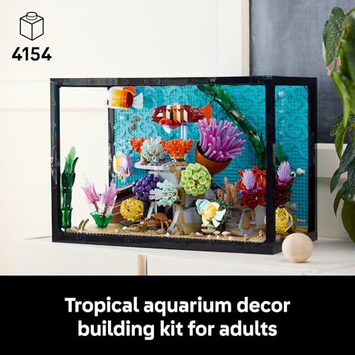 LEGO Icons Tropical Aquarium Building Set for Adults, Ages 18+ - Bedroom, Home Office Decor - Gifts for Men & Women - Model Fish Kit with Plants & Corals - 10366