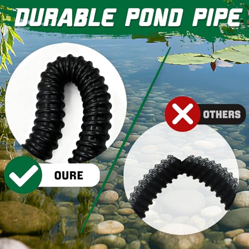 Pond Tubing 3/4” × 10 Feet Black Flexible PVC Pond Hose,Garden Pond PVC Tube - Reinforced, Kink-Resistant Tubing for Pumps, Fountains & Waterfalls, with 4 Clamps,3/4" Dia - size: 3/4 Inch, style: 10FT