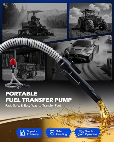 Orion Motor Tech Electric Fuel Transfer Pump with Auto-Shutoff, 3.2GPM Gas Can Pump, 51" Hose, USB-C & AA Battery (NO BATTERIES INCLUDED) Powered, 4 Adapters for Gasoline, Diesel, Kerosene, Red - color: 3.2GPM Cordless Gas Pump Kit, Red