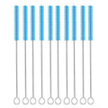 Long Straw Brush Cleaner (10 Pack), Flexible Nylon Tube Cleaning Brushes with 0.4" Bristles, Rust-Proof Stainless Steel Wire Washer for Reusable Tumblers, Sports Bottles & Pipes (10 Inch) - color: Blue