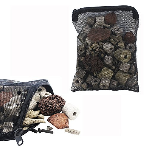 DEPEPE 10pcs 7.8 x 5.9 Inch Aquarium Filter Media Bags with Zipper for Activated Carbon, Biospheres, Ceramic Rings