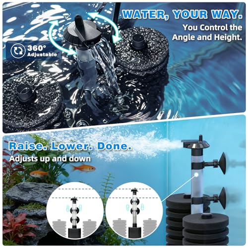 TARARIUM Aquarium Sponge Filter 5-20 Gallon Fish Tank Filter, Electric Power Double Sponge Filter, Quiet Small Low Flow Foam Filter for Fish Tank Betta Shrimp, Intake Dual Sponge Filter Kit w/Pump - size: JF-80