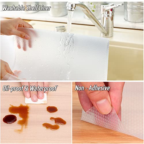 Anoak Shelf Liner, 12 Inches x 20(240.1 Inch) FT Non-Slip Cabinet Liner, Diamond Pattern Clear - size: 12"W x 240.1"L