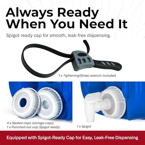 Legacy Food Storage Emergency Water Storage Containers, Long Term 5 Gallon Water Tank - 4 Stackable Food Grade Tanks Included, for Camping, Prepping, Survival - 20 Gallon Total Capacity - size: 4 Tanks (20 Gallons), style: Without Water Treatment