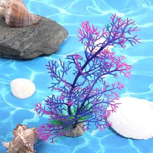 Aquarium Plants, Fish Tank Fake Coral, Artificial Aquarium Coral Ornament, Aquarium Decor Plastic Plant Small, Multi-Purpose Simulation Water Grass, Faux Aquariums Ornament