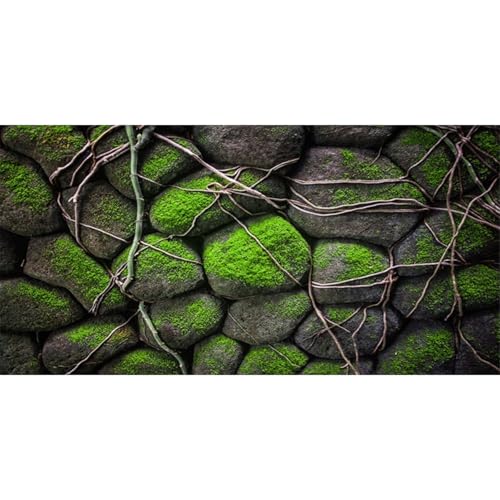 AWERT 72x24 inches Stone Aquarium Background Rock Fish Tank Background Rocky Terrarium Background Vinyl - size: 72x24in/180x60cm