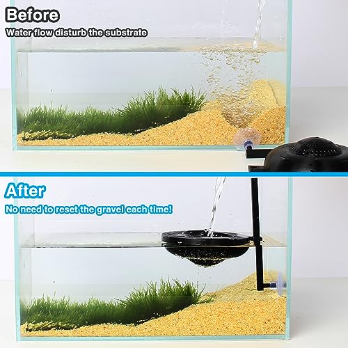lopeztek Water Flow Controller for Betta Fish Tank, Water Change Pouring Diffuser for Aquarium, Efficiency Water Filling Accessories (Black)