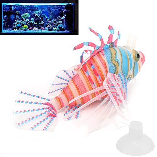 Yinhing Fake Fish, Floating Fish Luminous Silicone with Suction Cup Artificial Fake Glowing Effect Aquarium Decor Swimming for Aquarium Box Decoration ()