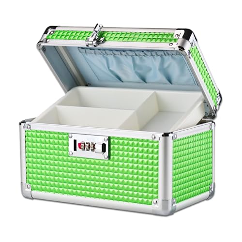Portable Combination Lock Storage Box with Handle – Multipurpose Locking Case for Home & Outdoor Use, Secure Storage for Accessories, Medicine, Cosmetics, Toys & Tools (Green, Small) - color: Green, size: Small