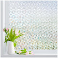 Windimiley 3D Diamond Frosted Window Privacy Film, Static Cling Decorative Glass Covering, No Glue Removable Vinyl, UV Blocking Heat Control for Bathroom Bedroom Door, 11.8 x 78.7 inch